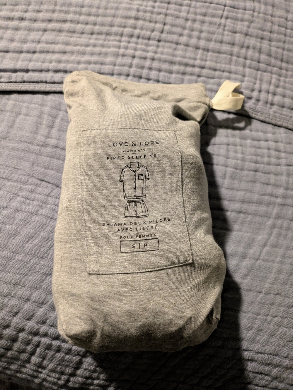 Women's Grey Piped Sleep Set - 2-Piece Pajama Set